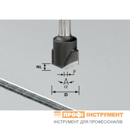 V-образная пазовая фреза HW S8 D18-135°/Alu