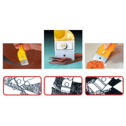 Шкребач-нож Olfa BTC-1 для резки кожи, пластмассы, резины, быстросменное лезвие 43 мм (арт. 860510)