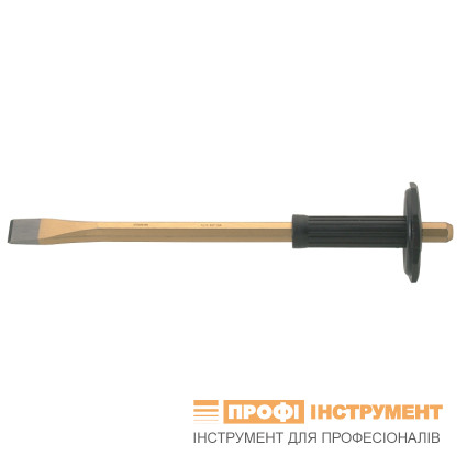 Chisel for concrete flat 300x26 mm with an apron to protect the hand, polished CrV steel,