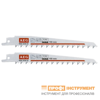 Reciprocating saw blades AEG Bi-Metal, L=150mm, pitch 4mm, wood, plastic, fast cut, 6-100mm, 2pcs,