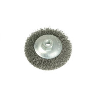 Conical brush 100xM14x2,0 mm, Steel corrugated wire 0,35 mm