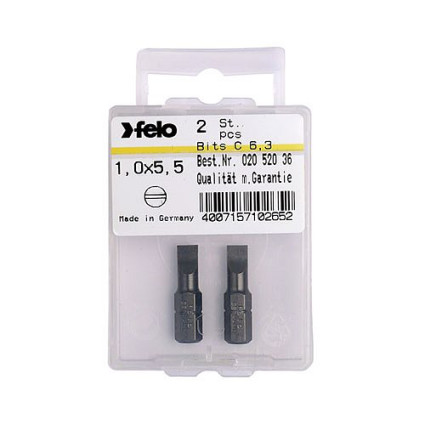 Бита FELO шлиц SL 5,0х0,8х25 мм INDUSTRIAL; ВОХ (2 шт.) (02050036)