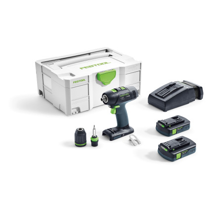 Аккумуляторная дрель-шуруповерт бесщеточный FESTOOL - T 18+3 Li 3,0 COMPACT (574908)