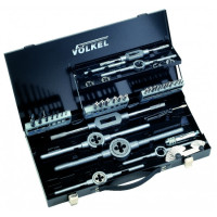 Набір мітчиків VOLKEL (комплект 3 шт) та плашок M3-4-5-6-8-10-12, DIN 352, DIN 223 (DIN EN 22568), різьба DIN 13, свердла 2,5х3,3х4,2х5,0х6,8х8,5х10,2 мм, Мітчикотримач VOLKELі №1.№2, DIN 1814, Плашкотримач VOLKELі 20x5, 20x7, 25х9, 30х11, 38х14, DIN 225