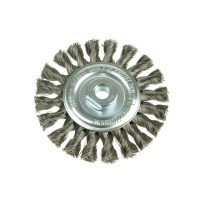 Disc brush 115x22,2 mm, Bundled stainless steel wire 0,35 mm, Z20 harnesses, 12500 rpm Disc brush 115x22,2 mm, Bundled stainless steel wire 0,35 mm, Z20 harnesses, 12500 rpm