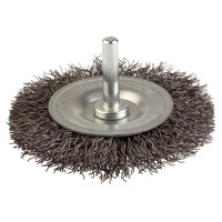 Cylindrical brush 75x10 mm, shank 6 mm, steel wire 0,35 mm, 4500 rpm