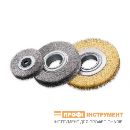 Cylindrical brush 150x34x50 mm, Steel corrugated wire 0,15 mm, 6000 rpm