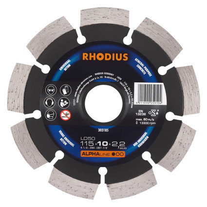 Круг алмазный Rhodius сегментный 125x2, 2х22, 2 мм; ALPHA LD 50; сегмент 7 мм; черепица, кирпич, бетон (арт. 303186)
