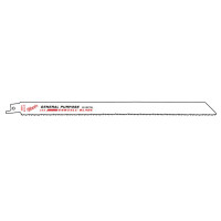 Reciprocating Saw Blades MILWAUKEE Bi-Metal, universal: wood / metal / plastic, 3-10mmd, 5-250mm, L = 300 mm, pitch 2,1 / 3,2 mm, 12/8 teeth/inch 5 pcs Reciprocating Saw Blades MILWAUKEE Bi-Metal, universal: wood / metal / plastic, 3-10mmd, 5-250mm, L = 300 mm, pitch 2,1 / 3,2 mm, 12/8 teeth/inch 5 pcs
