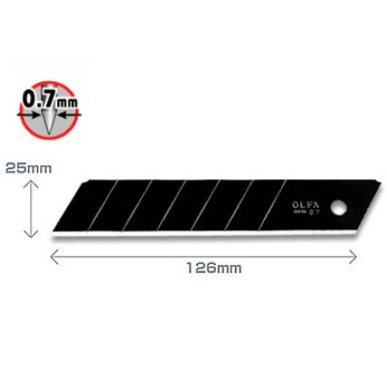 Лезо OLFA HBB-5B сегментированнt 25х126х0.7мм 5шт, для H-1, NH-1, XH-1, XH-AL, HSW-1 (405511)
