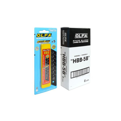 Лезо OLFA HBB-5B сегментированнt 25х126х0.7мм 5шт, для H-1, NH-1, XH-1, XH-AL, HSW-1 (405511)
