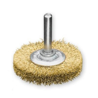 Щітка дискова 80х18 мм, хвостовик 6 мм, Латунний гофрований дріт 0.20 мм, 15000 об/хв LESSMANN (ЛЕСМАН)