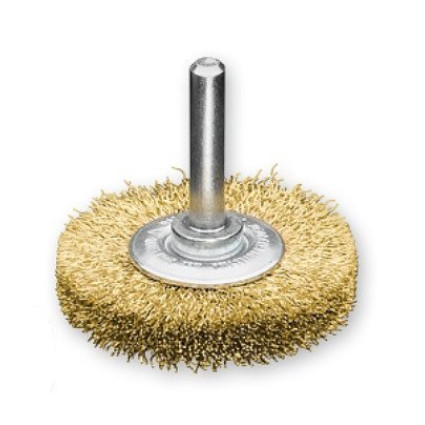 Щетка дисковая 80х18 мм; хвостовик 6 мм; Латунная гофрированная проволока 0.20 мм; 15000 об / мин LESSMANN ( ЛЕСМАН ) LESSMANN ( ЛЕСМАН )