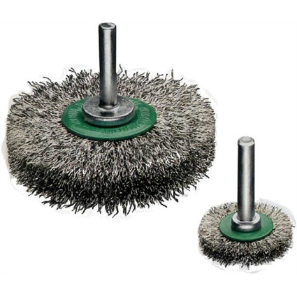 Cylindrical brush 20x4 mm, shank 6 mm, Stainless corrugated wire 0,20 mm