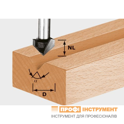 V-groove cutter HW S8 D14/7/90° V-groove cutter HW S8 D14/7/90°