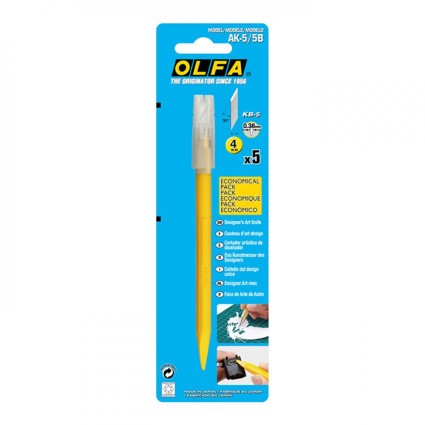 Нож Olfa AK-5/5B в комплекте 5 перьевых лезвий KB-5 (547550)