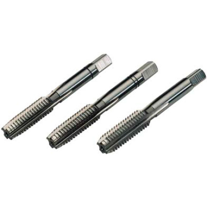 Hand tap M 6 x 1,0 L-50 mm metric thread, set of 3, DIN 352, HSS-G, Volkel