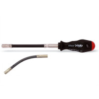 Отвертка гибкая головка шестигранник 10.0х170х105 мм; CrV сталь; 2-х компонентная ручка; хромированная.