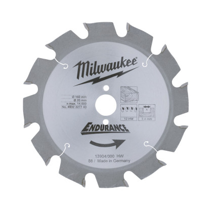 Диск пильный MILWAUKEE ( МИЛУОКИ ) 184х1.8х30 мм; Z 48; дерево; ДСП; фанера; пластик; гипсокартон; шлакобетон