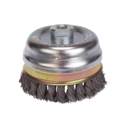 Щетка чашечная 125хМ14х2.0; Скрученная жгутами стальная проволока 0.5 мм; Z32 жгута; 7000 об / мин LESSMANN ( ЛЕСМАН ) LESSMANN ( ЛЕСМАН )