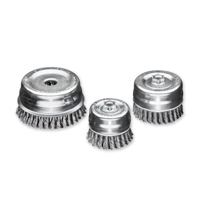 Щетка чашечная 100хМ14х2.0; Скрученная жгутами стальная проволока 0.5 мм; Z26 жгутов; 9000 об / мин LESSMANN ( ЛЕСМАН ) LESSMANN ( ЛЕСМАН )