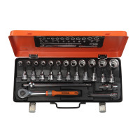 BAHCO 1/2" 10-32mm Hex Socket Head Set, 27 pcs (7819JE)