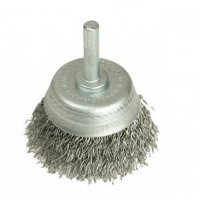 Cup brush 50 mm, shank 6 mm, steel wire 0,35 mm, 4500 rpm