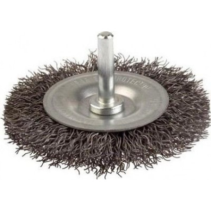 Brush cylindrical 100 mm, shank 6 mm, steel wire 0,35 mm, 4500 rpm