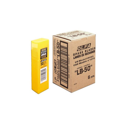Лезвие Olfa LB-50B сегментированное 18мм 50шт, 0,5мм с двойным углом заточки (330560)