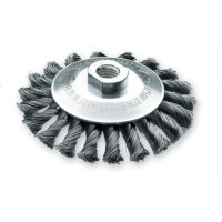 Щетка коническая 100хМ14х2.0 мм; Скрученная жгутами стальная проволока 0.5 мм; Z18 жгутов; 12500 об / мин. IP LESSMANN ( ЛЕСМАН )