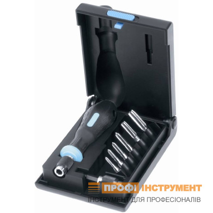 Набор метчиков VOLKEL (комплект 1 шт) М3-4-5-6-8-10, DIN 352, форма D, допуск ISO2/6H, резьба DIN 13, механический фиксатор с шестигранным хвостовиком 1/4", ручка с фиксатором под шестигранник , пластиковый кейс (67422)