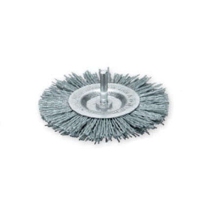 Brush cylindrical 75 mm, shank 6 mm, Polymerabrasive pile grain 80 / 1,2 mm, 4500 rpm