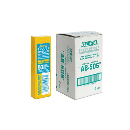 Лезвие OLFA AB-50S нержавеющая сталь 9мм 50шт (132512)