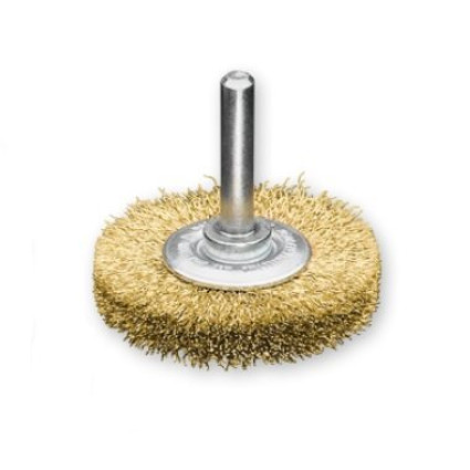 Brush cylindrical 75 mm, shank 6mm, Brass wire 0,25mm, 4500 rpm