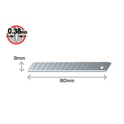 Лезвие Olfa AB-10S сегментированная нержавеющая сталь 9мм 10шт (C210202)