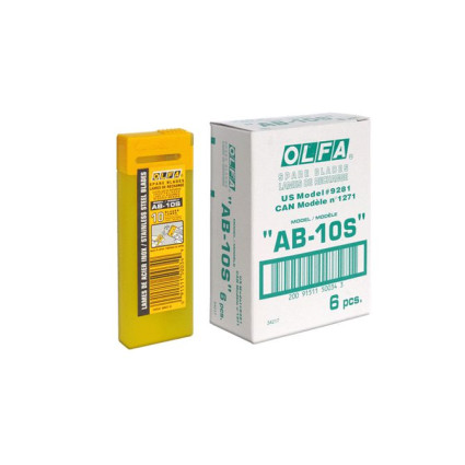 Лезвие Olfa AB-10S сегментированная нержавеющая сталь 9мм 10шт (C210202)