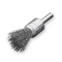 End brush D12x20x120 mm, shank 6 mm, Steel corrugated wire 0,5 mm, 15000 rpm