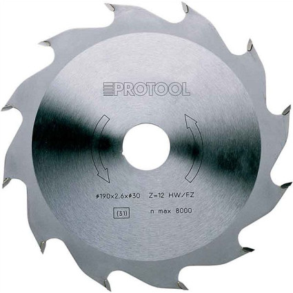 Диск пиляльний 190х2.6х30 мм PROTOOL ( ПРОТУЛ ) HW Z12 FZ (614188)