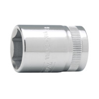 Socket head 6-sided 22 mm, 3/8" square, polished CrV steel, dynamic profile,