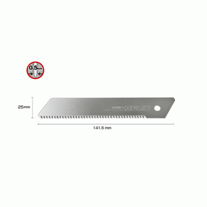 Лезо OLFA HSWB-1 пилка 25мм 1шт 0,5мм для ножів H-1, XH-1 (482512)