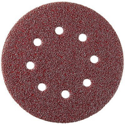 Шліфпапір самоклеючий 125 мм, зерно 80, 8 отв., Дерево. фарби. лак. покриття, 5 шт.