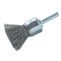 End brush D25 mm, shank 6 mm, steel wire 0,35 mm, 12000 rpm