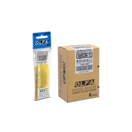 Лезвие Olfa MCB-1 двухстороннее, 49х20х0,3мм, блистер 5 шт, для ножей MC-45, MC-45/DX (661510)