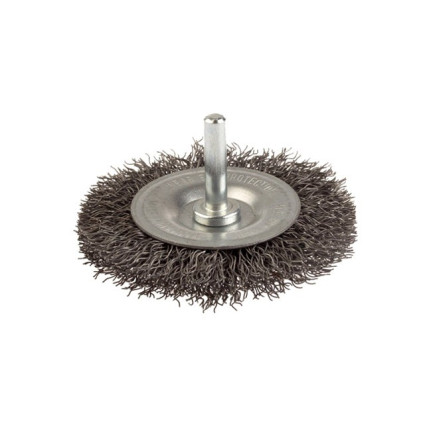 Brush cylindrical 50 mm, shank 6 mm, steel wire 0,3 mm, 4500 rpm