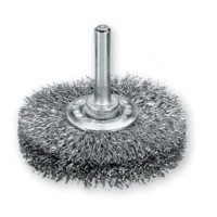 Cylindrical brush 30 x 12 mm, shank 6 mm, Steel corrugated wire 0,30 mm