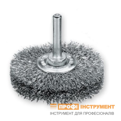 Cylindrical brush 30 x 12 mm, shank 6 mm, Steel corrugated wire 0,30 mm