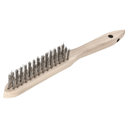 LESSMANN hand brush 290x140 mm stainless corrugated wire 0.15 mm, 3-row (104331)