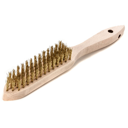 LESSMANN hand brush 290x140 mm, brass corrugated wire 0.35 mm, 5-row (107651)