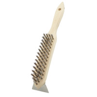 LESSMANN hand brush for cleaning barbecues and grills 33x130x290 mm stainless corrugated wire 0.35 mm (120413)