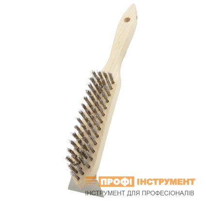 LESSMANN hand brush for cleaning barbecues and grills 33x130x290 mm stainless corrugated wire 0.35 mm (120413)